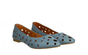 Baleriny -161 037 135 Denim 161692, Niebieski. Skóra naturalna | Bayla Sale