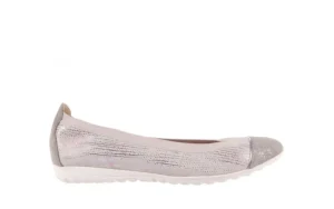 Baleriny -018 1831-5 Lt. Grey Off White Silver 018534, Biały/Szary, Skóra naturalna | Bayla Online