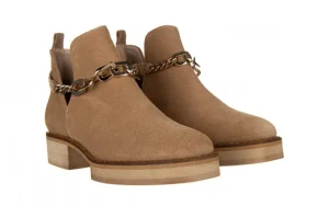 Botki -159 4227 001-P Beż Welur 159030, Skóra naturalna | Bayla Online