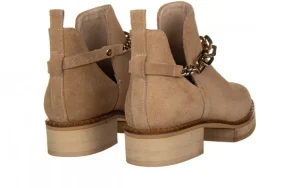 Botki -159 4227 001-P Beż Welur 159030, Skóra naturalna | Bayla Online