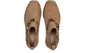 Botki -159 4227 001-P Beż Welur 159030, Skóra naturalna | Bayla Online