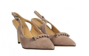 Czółenka D40320 Khaki 514262, Beżowy, Skóra naturalna | Loretta Vitale Discount
