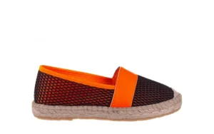 Espadryle -115 104130 Naranja, Czarny/ Pomarańczowy, Materiał | Bayla Hot