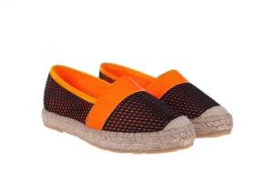 Espadryle -115 104130 Naranja, Czarny/ Pomarańczowy, Materiał | Bayla Hot