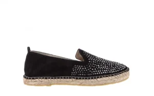 Espadryle -115 107601 Serraje Negro, Czarny, Skóra naturalna | Bayla New