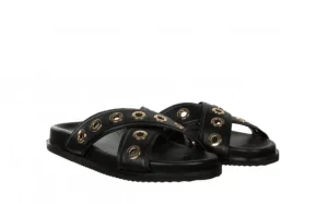 Klapki Hiles Black 602213, Czarny, Skóra naturalna | Gioseppo Fashion