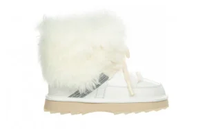 Śniegowce Blurred Glossy Coconut 119180, Biały, Skóra naturalna | EMU Outlet