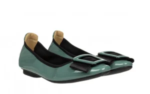 Półbuty E40303B Blue 514257, Zielony, Skóra lakierowana | Loretta Vitale New