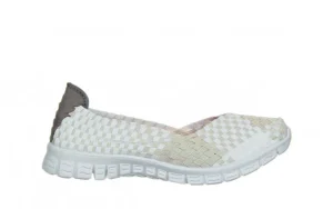 Półbuty Gerta Pearl Silver White 032960, Biały, Materiał | Rock Fashion