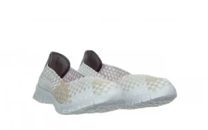 Półbuty Gerta Pearl Silver White 032960, Biały, Materiał | Rock Fashion