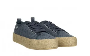 Półbuty Ada Linen Marino 003290, Granatowy, Materiał | Walk In Pitas Online