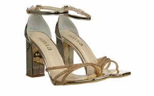 Sandały -187 2525 Gold Mirror 187156, Złoty, Skóra ekologiczna | Bayla Clearance