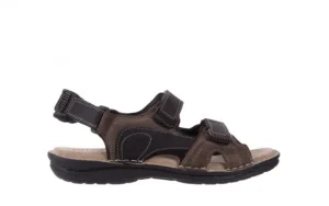 Sandały -133 9520 Nabuc Nero, Brąz, Skóra naturalna | Bayla Discount