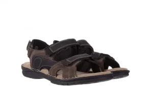 Sandały -133 9520 Nabuc Nero, Brąz, Skóra naturalna | Bayla Discount