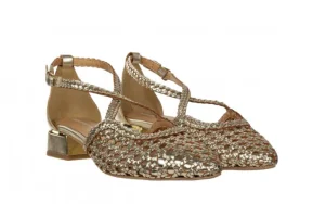 Sandały Brillion Platinium 602204, Złote, Skóra naturalna | Gioseppo New