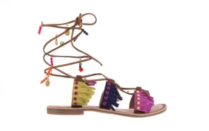 Sandały Navajos Fuchsia, Wielokolorowy, Skóra naturalna | Gioseppo Clearance