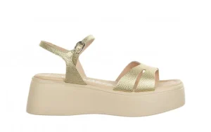 Sandały A-3710 Platino 138019, Złoty, Skóra naturalna | Wonders Hot