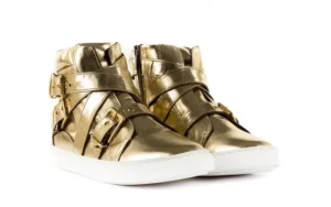 Trampki -123 5901137 Gold, Złoty, Skóra naturalna | Bayla Outlet